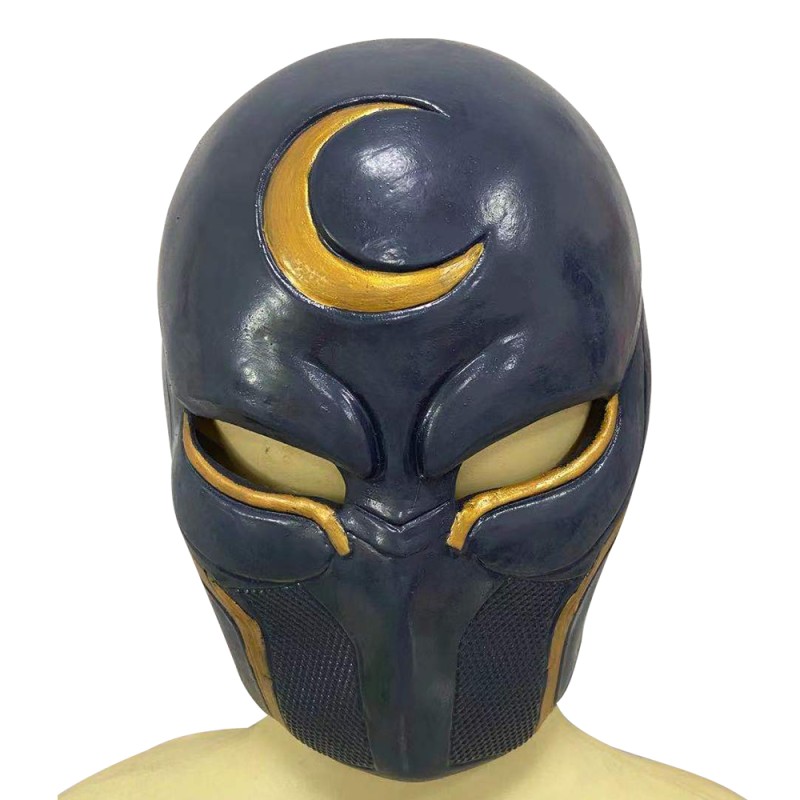 Black Gold Marc Spector Cosplay Mask Moon Knight Latex Mask