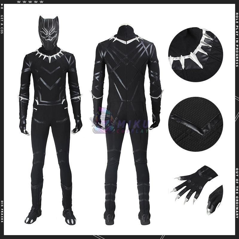 Black Panther Costume Adults Captain America Civil War Black Suit High End