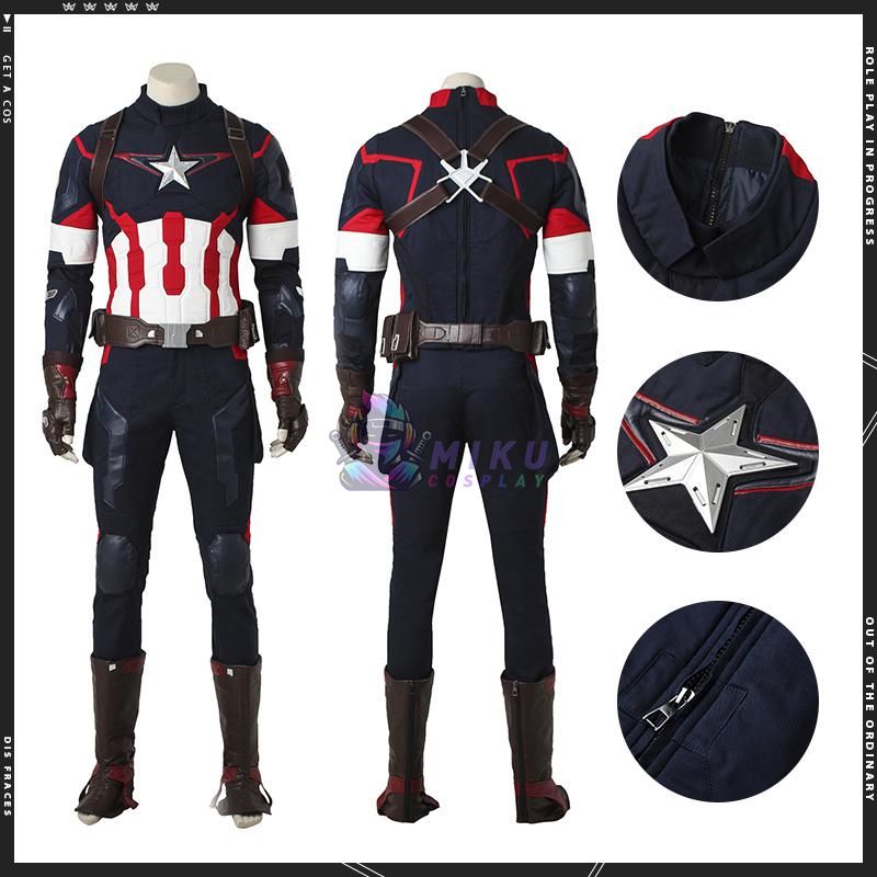 Captain America Adult Costume Age of Ultron Cosplay Suit Classic Edition