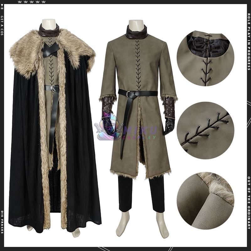 Game of Thrones King Of The North Jon Snow Cosplay Costumes