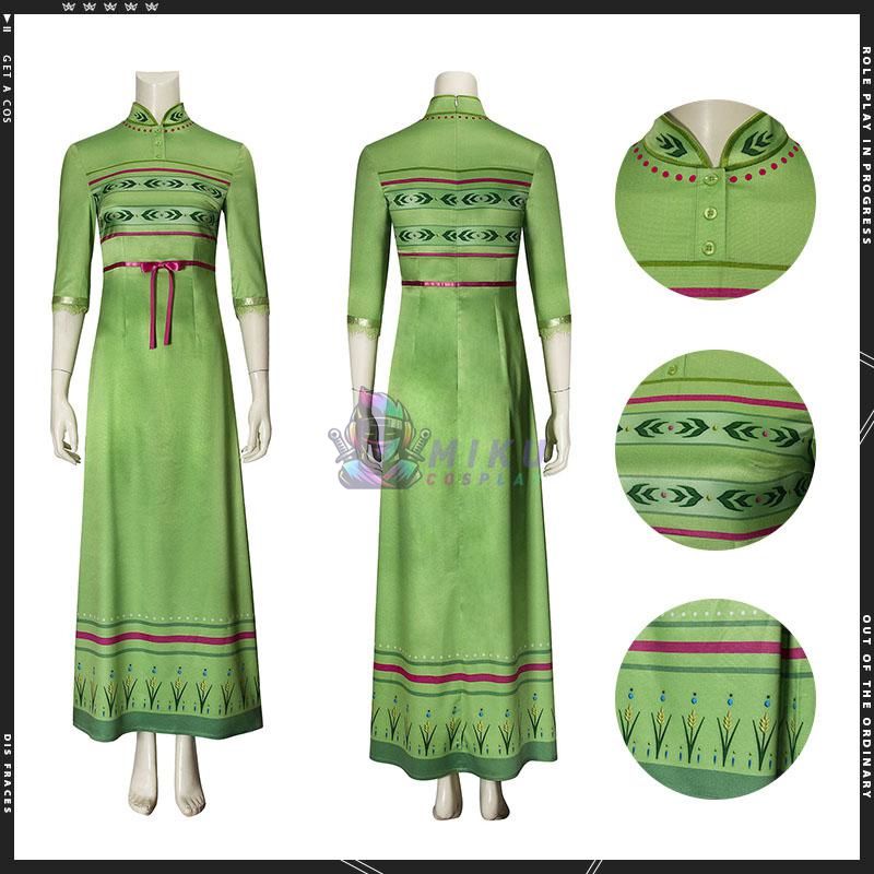 Frozen 2 Anna Green Cosplay Costumes