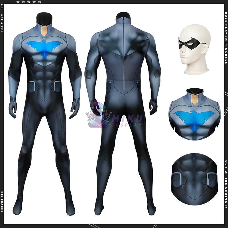 Son of Batman Nightwing Costumes 3D Spandex Jumpsuit