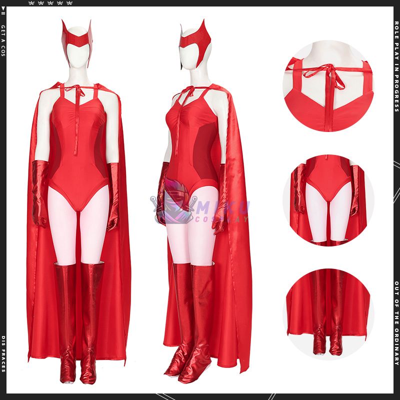 2021 Scarlet Witch Costume Wanda Maximoff Halloween Costume Red Suit