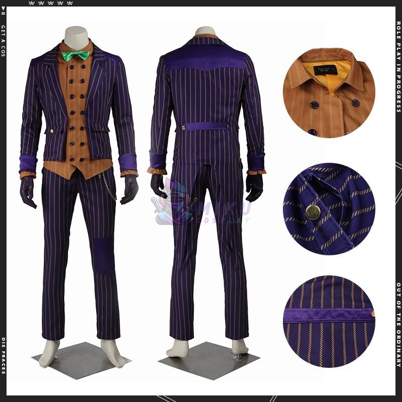Joker Cosplay Costumes Arkham Asylum Suit