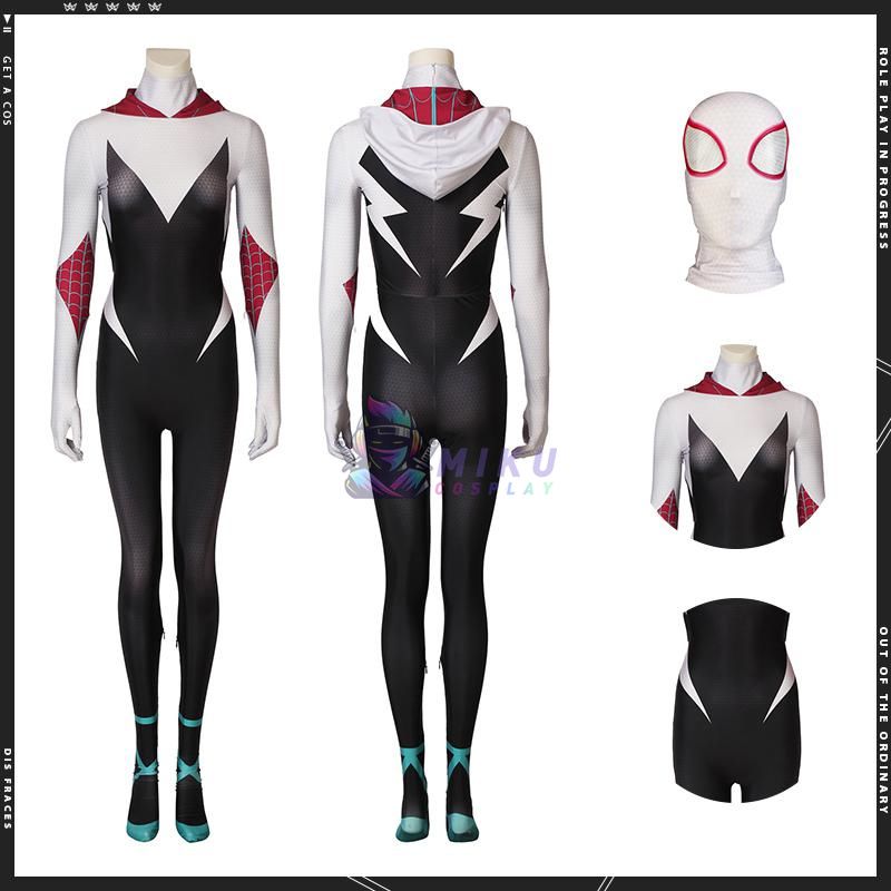 Gwen Stacy Spiderman Costume For Women Spider-Man Into The Spider-Verse Cosplay Suit