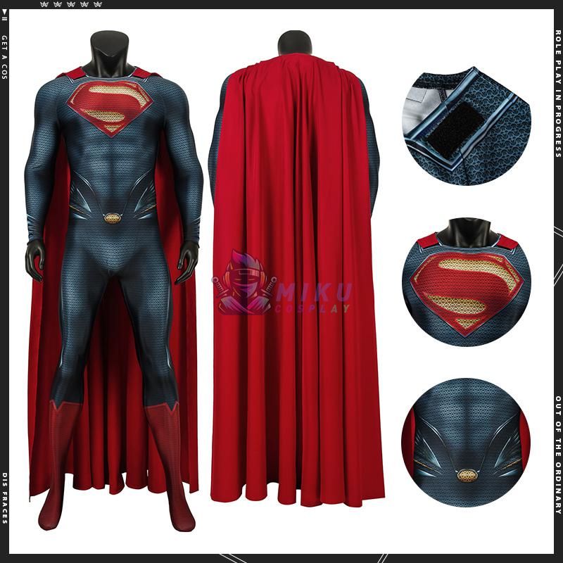 Man Of Steel Superman Suit Clark Kent Cosplay Spandex Jumpsuit